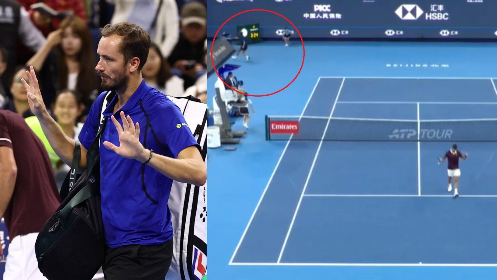 Enfrentaba a Djokovic: La imagen por la que Medvedev fue descalificado
