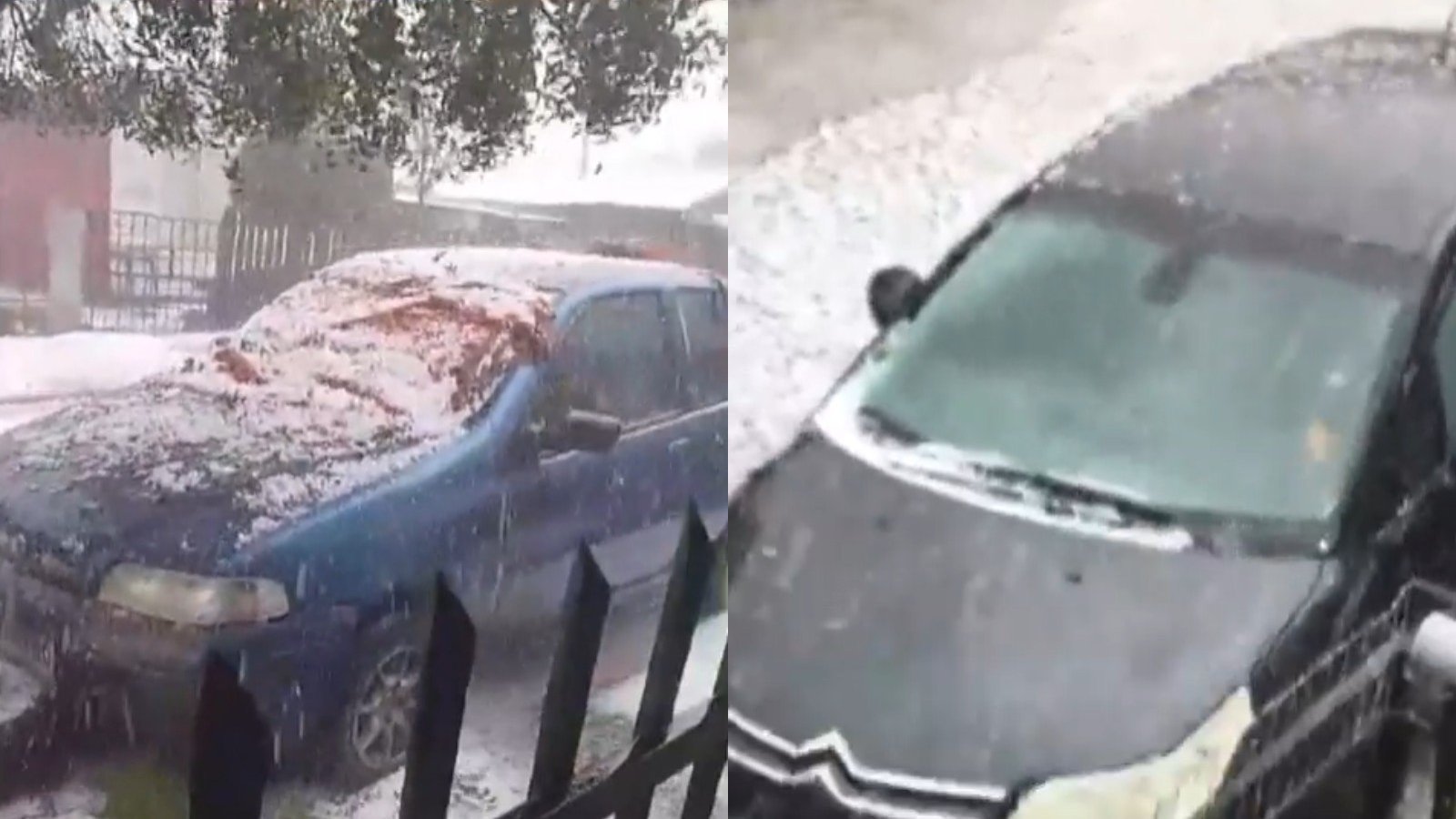 ¡Increíble! Reportan 20 minutos de intensa granizada en Curacautín

