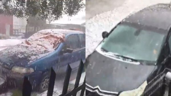 ¡Increíble! Reportan 20 minutos de intensa granizada en Curacautín
