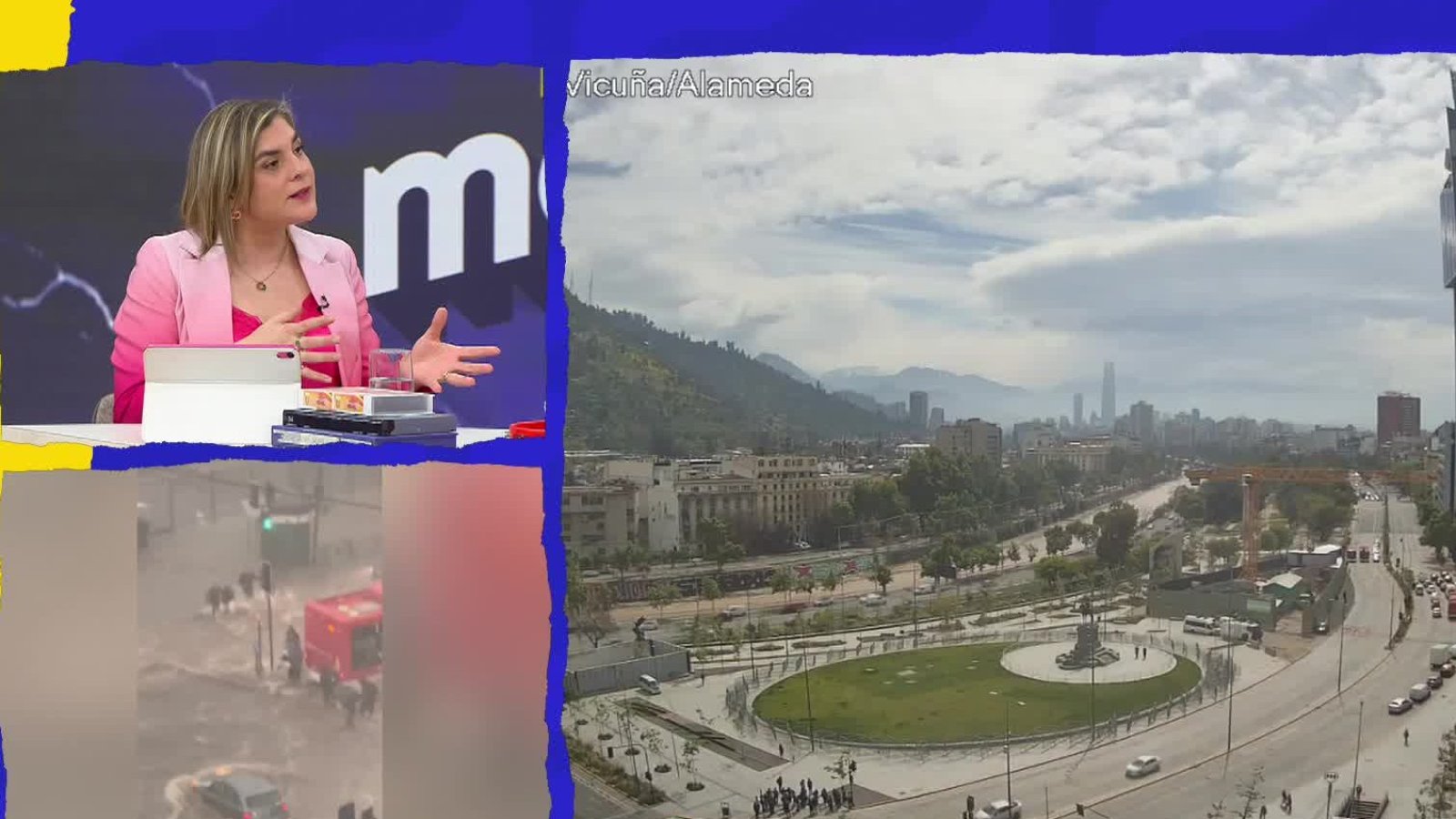 ¿A qué hora comienza la tormenta en la zona central del país?
