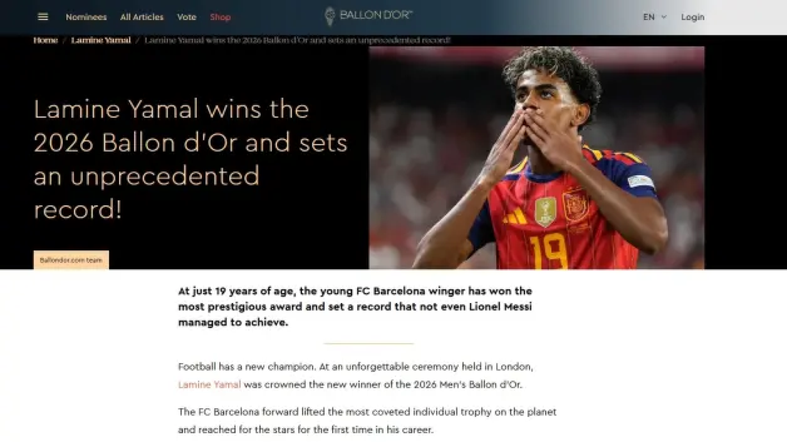 Bochorno en el Balón de Oro 2026: Se filtran supuestos ganadores y borran las publicaciones

