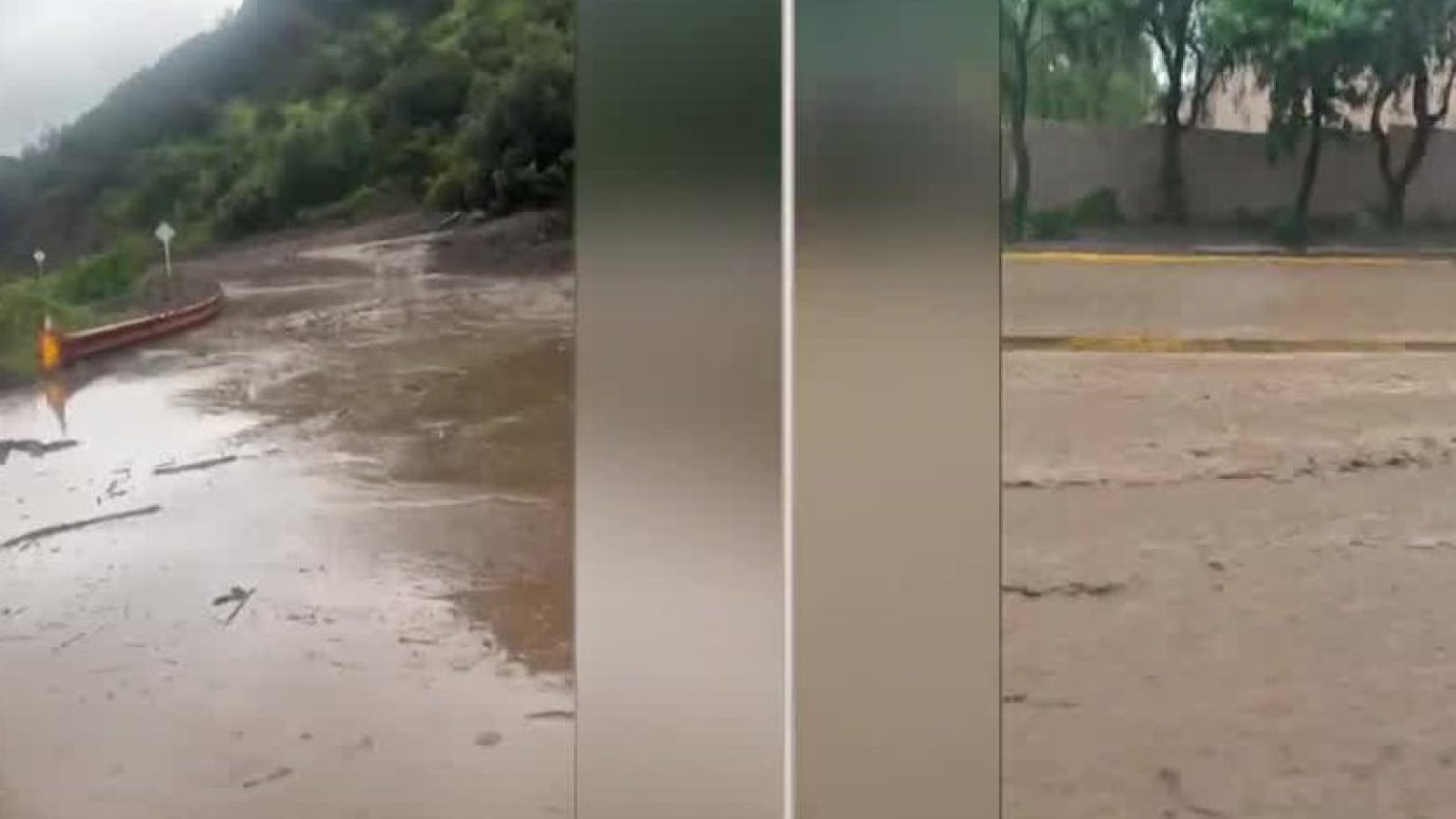 Video: Aluvión en Lo Barnechea e inundaciones en Las Condes
