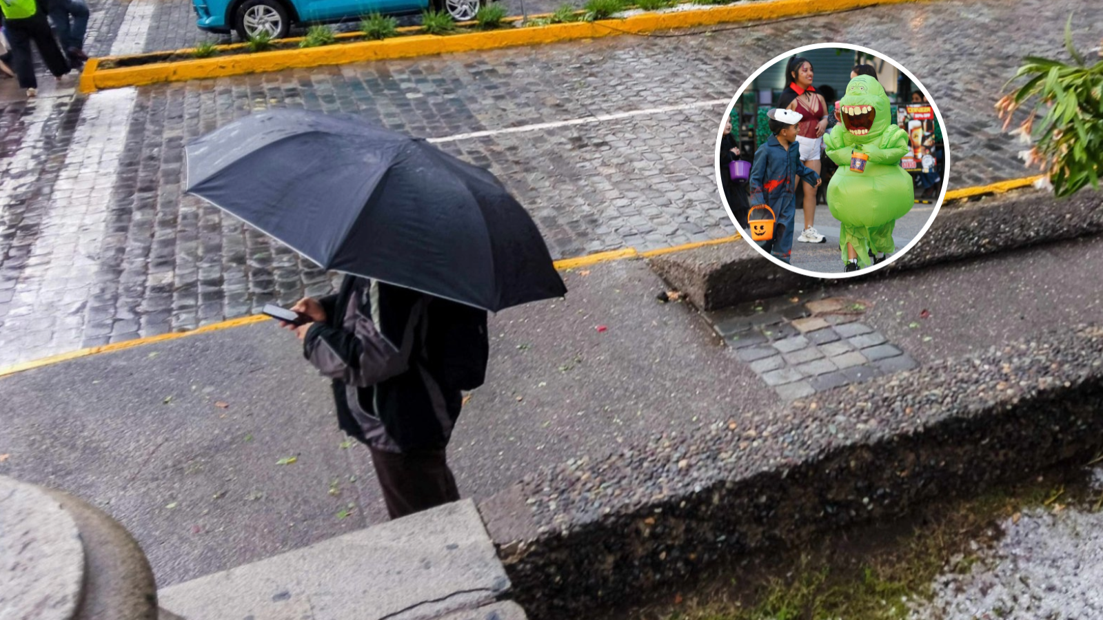 Un Halloween con paraguas: ¿A qué hora será el peak de precipitaciones en Santiago y qué comunas están en Alerta Roja?
